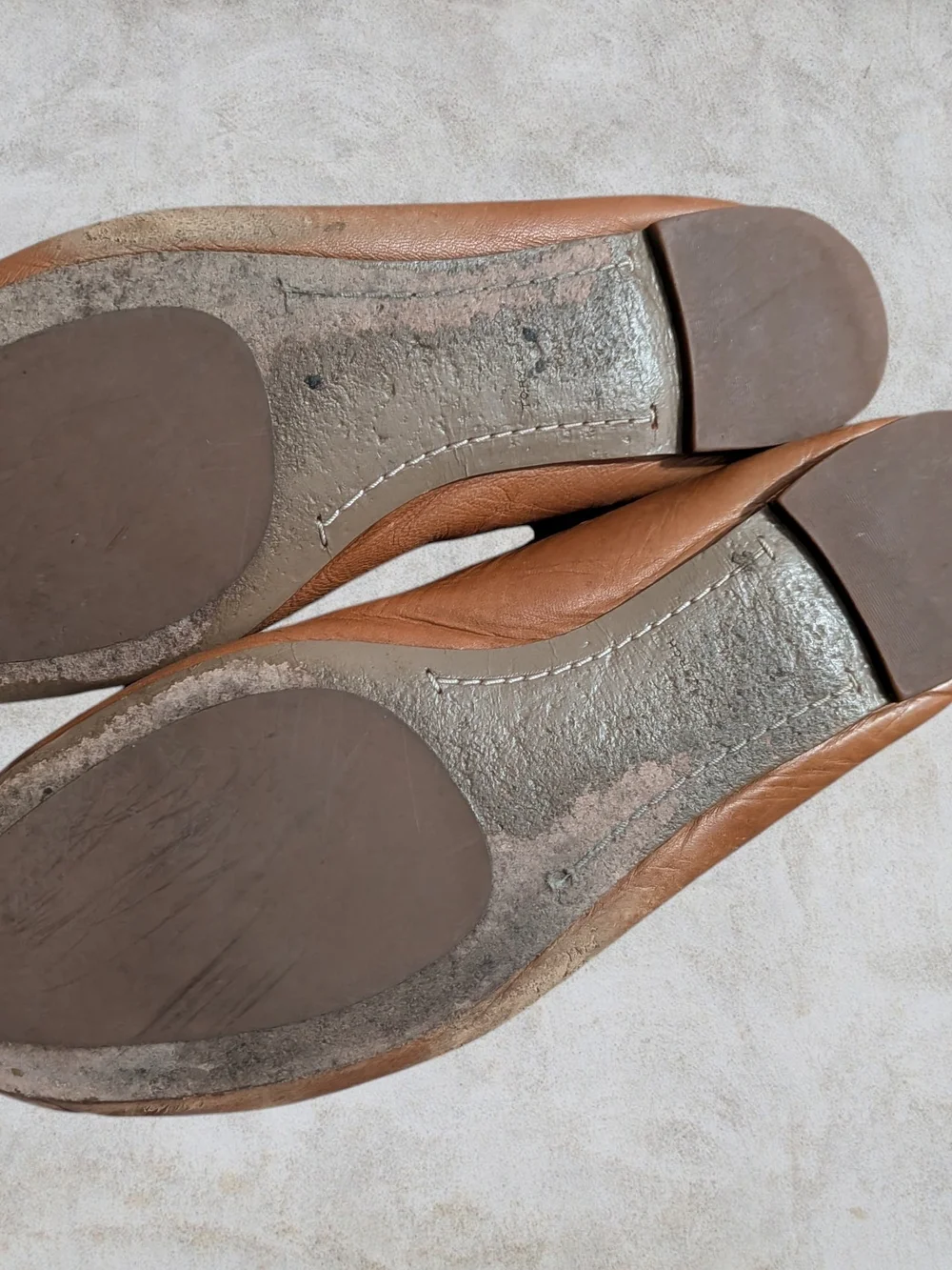 Tory Burch Brown Leather Logo Ballet Flat